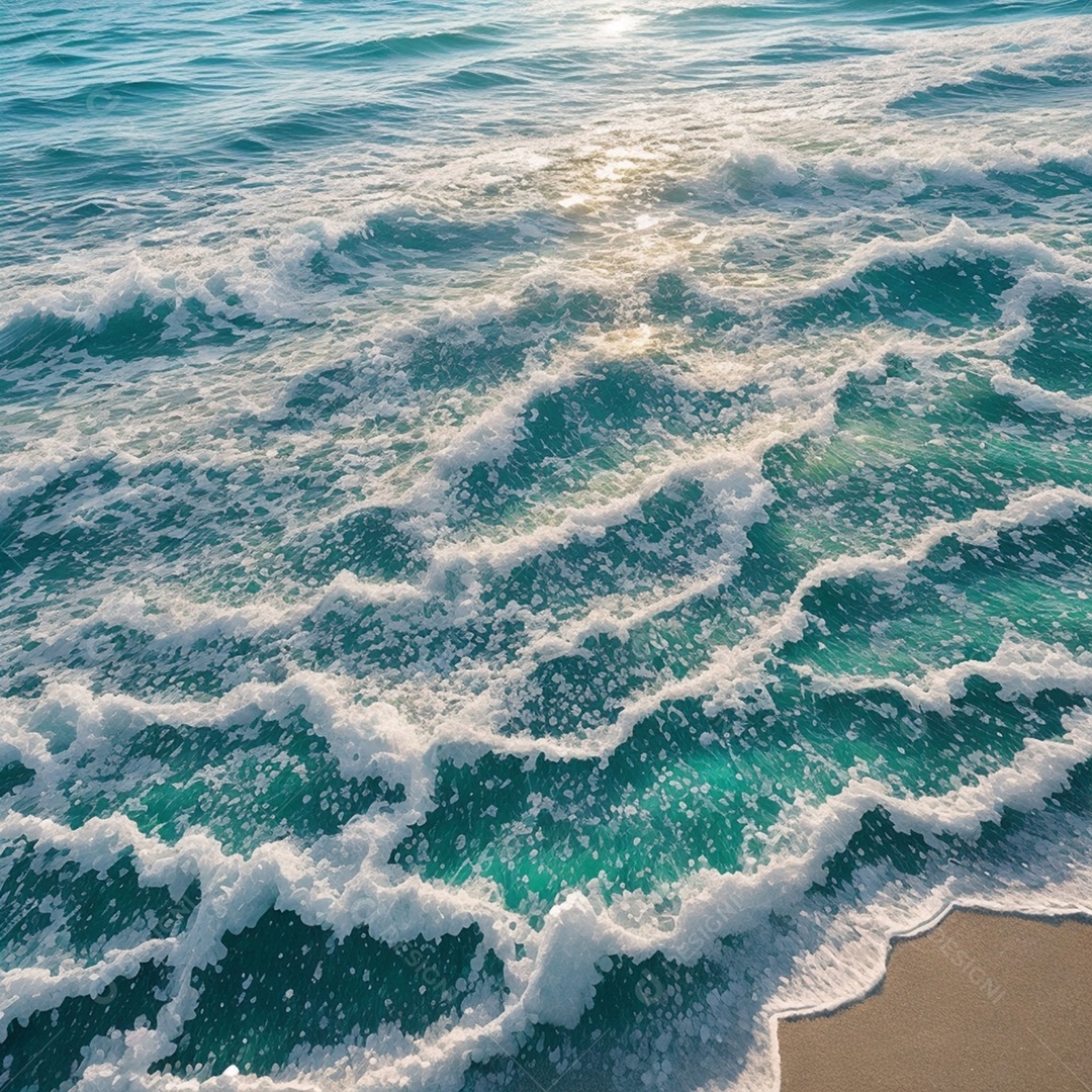 Ondas do mar borbulhantes