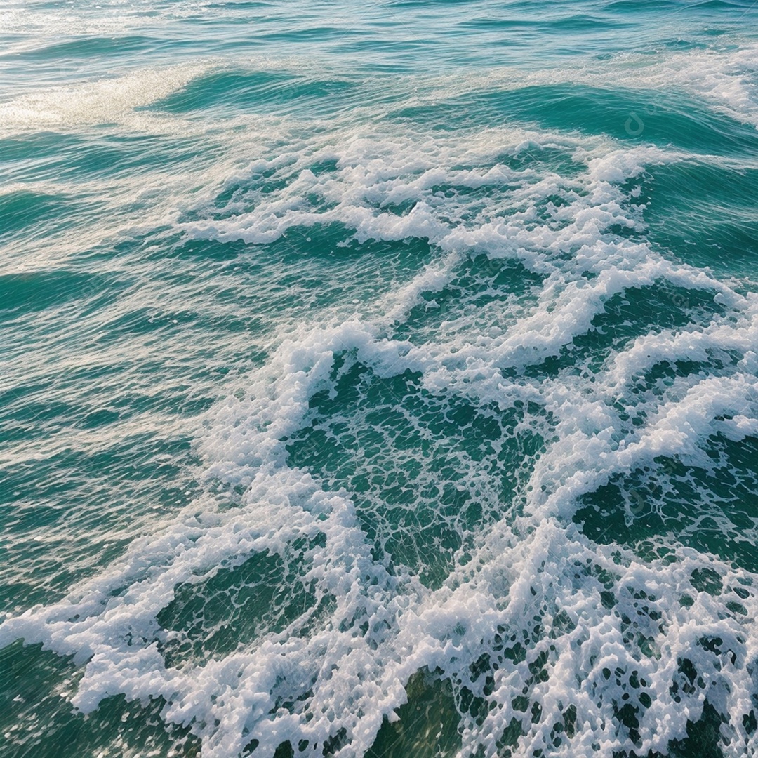 Ondas da água do mar borbulhantes