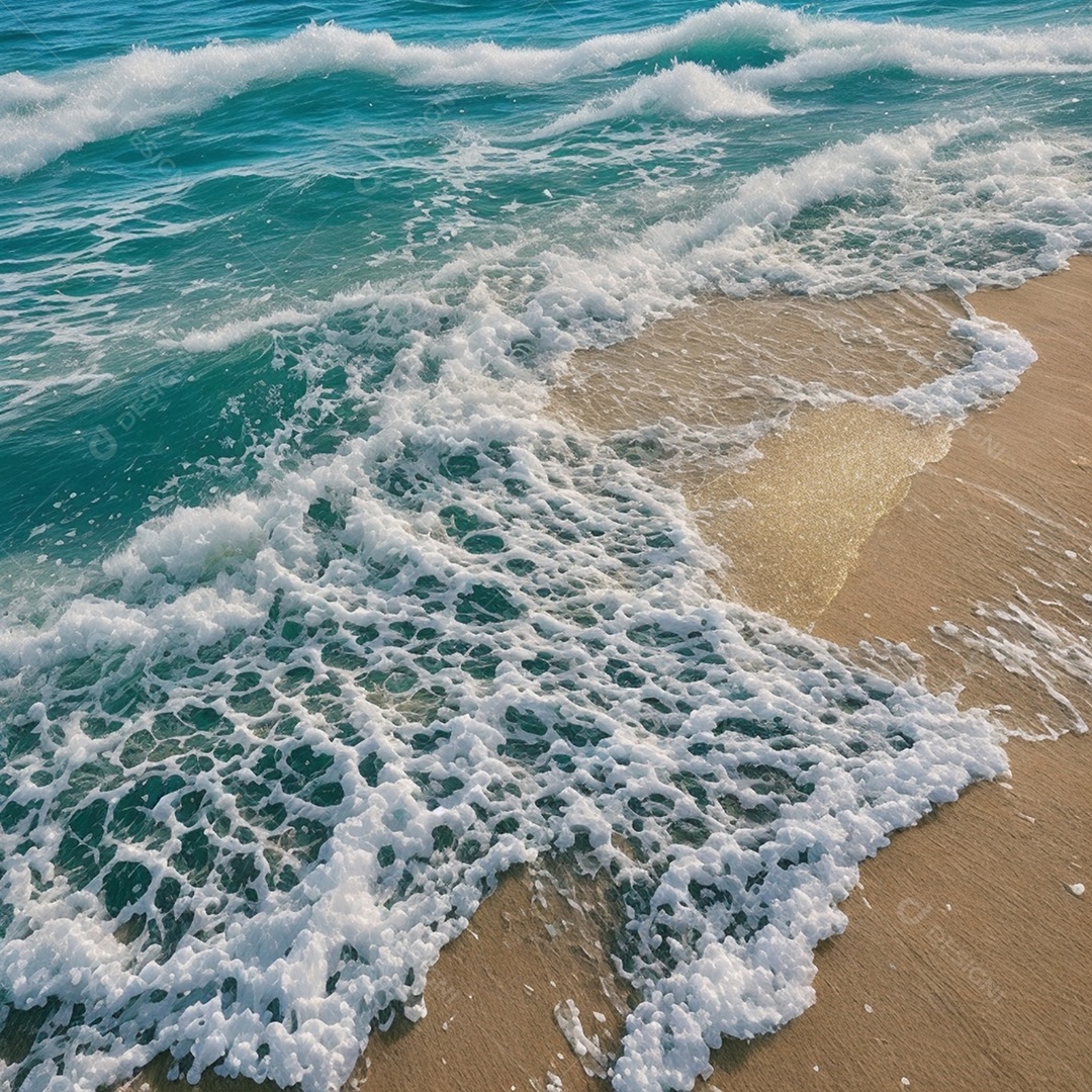 Ondas da água do mar borbulhantes