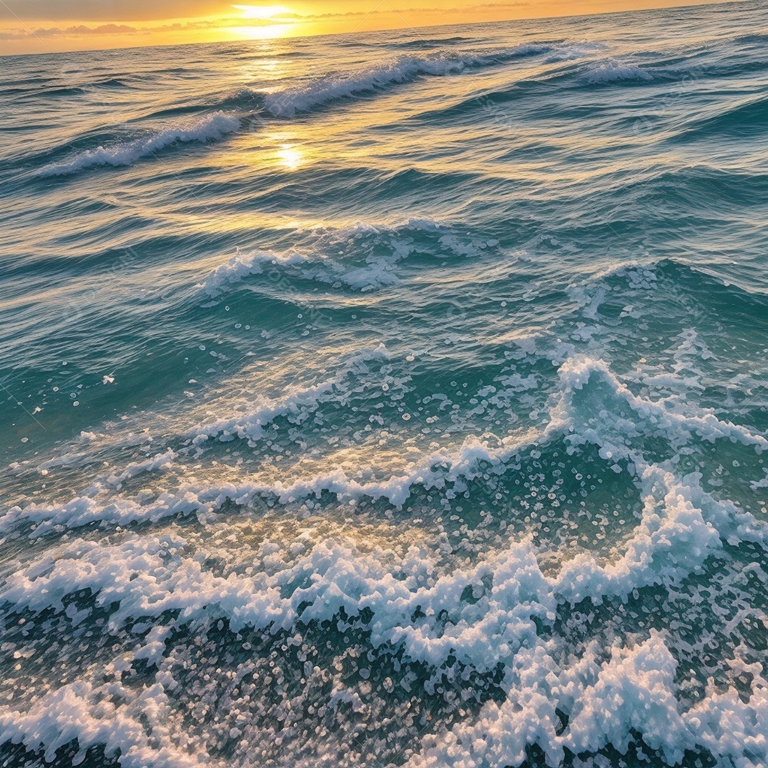 Ondas da água do mar borbulhantes