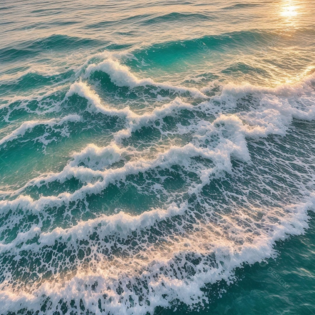 Mar com ondas borbulhantes