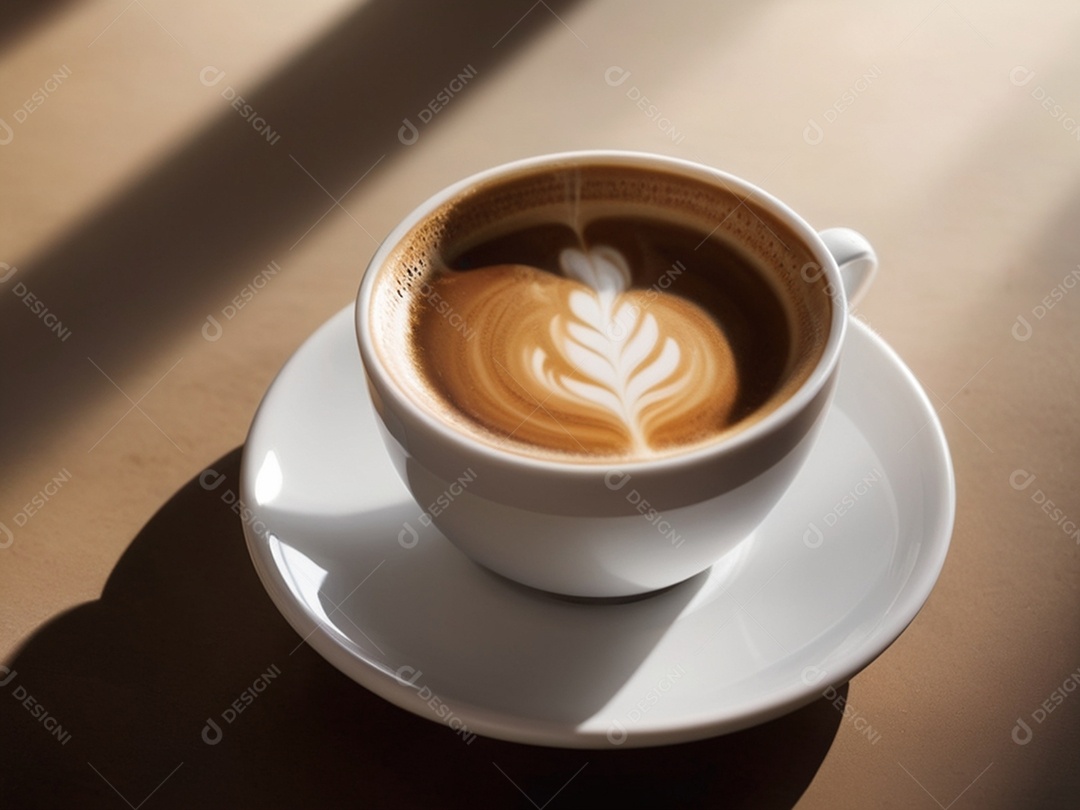 Xícara de capuccino quentinho