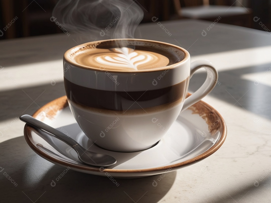 Xícara de capuccino quentinho