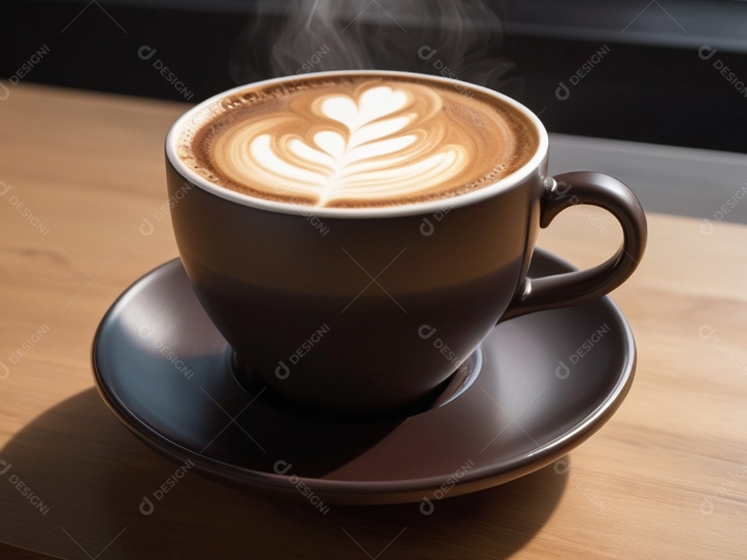 Xícara de capuccino quentinho