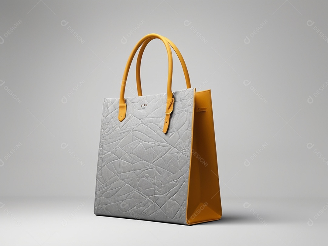 Bolsa de designe moderno cinza e amarelo