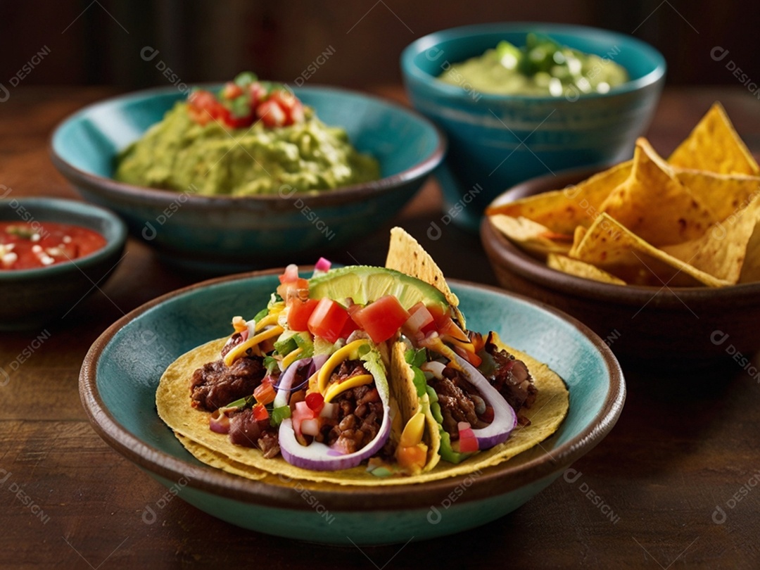 Comida mexicana tacos de carnes
