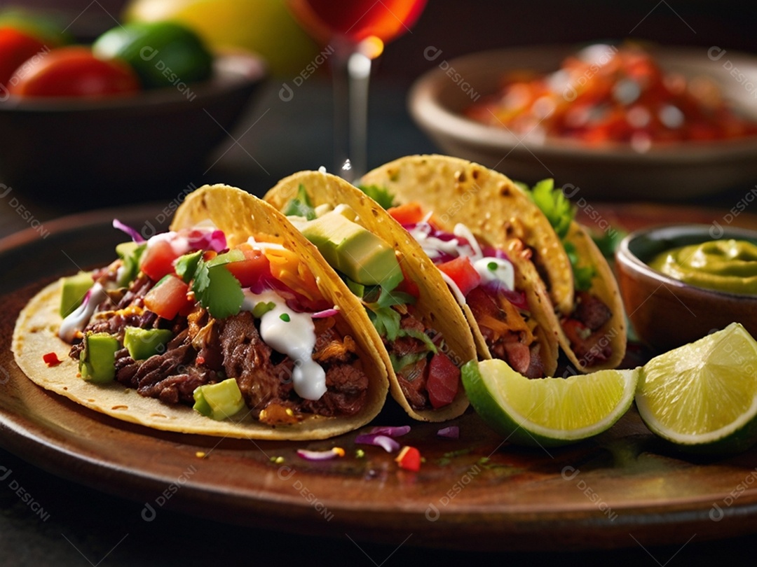 Tacos de carne e verduras
