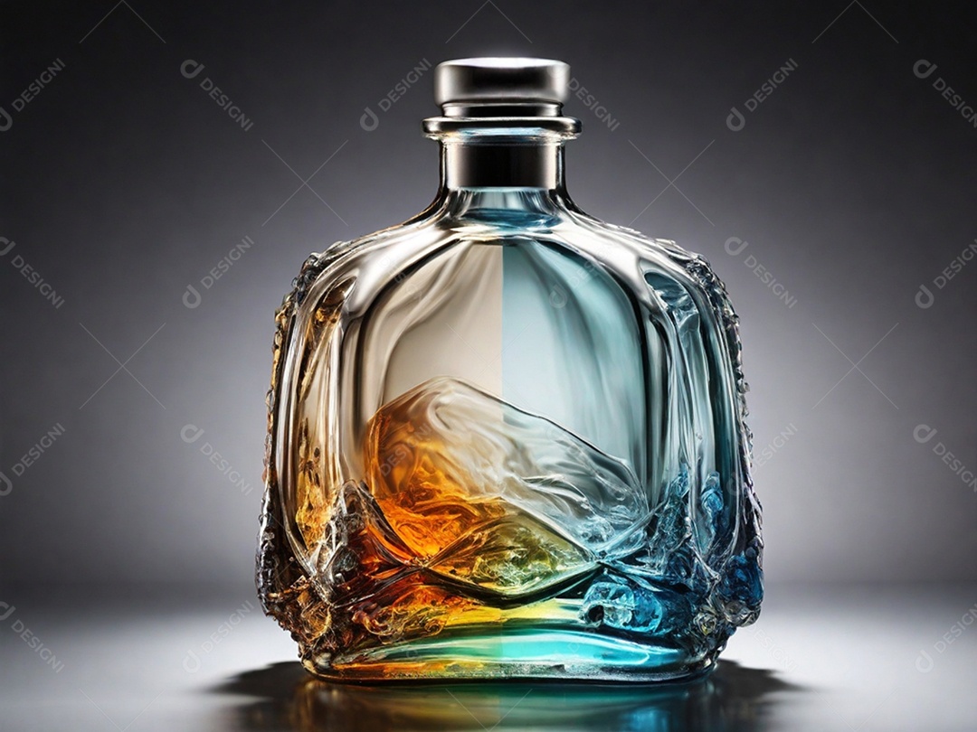 Garrafa de vidro detalhada