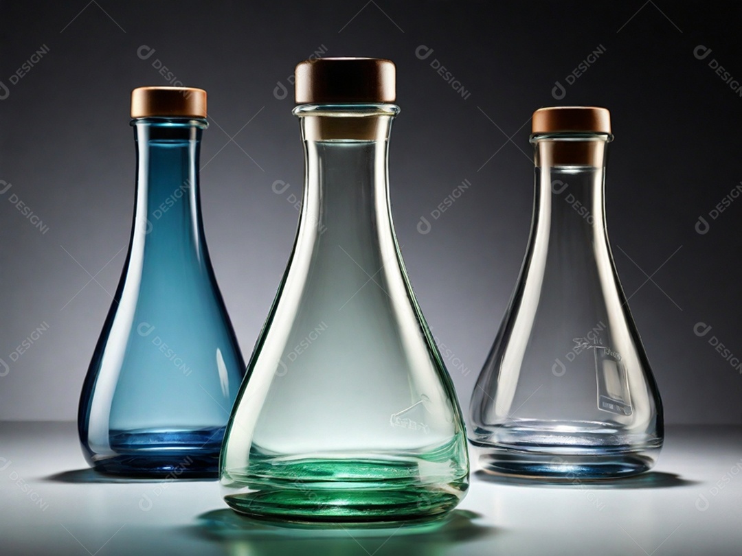 Garrafas coloridas de vidros