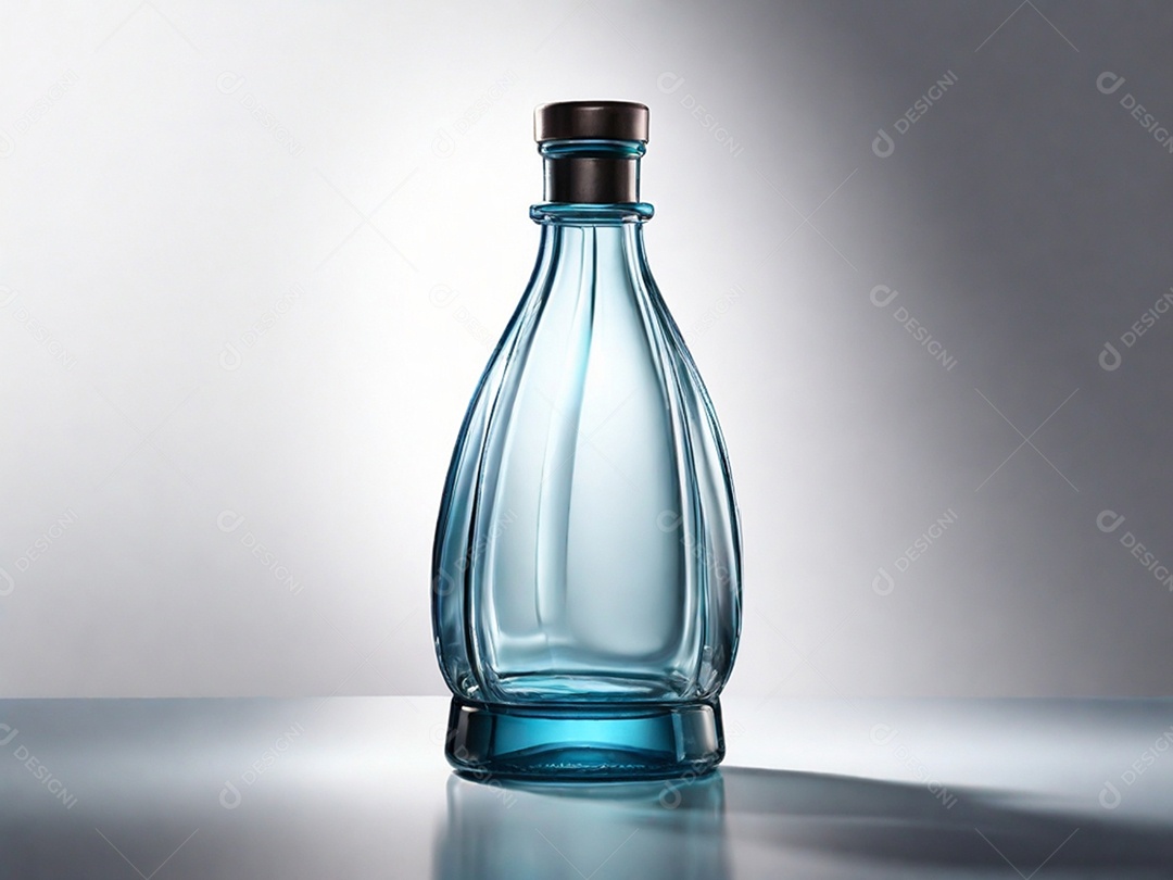 Garrafa de vidro azul