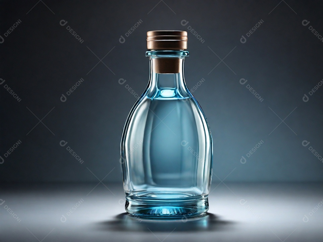 Garrafa de vidro azul