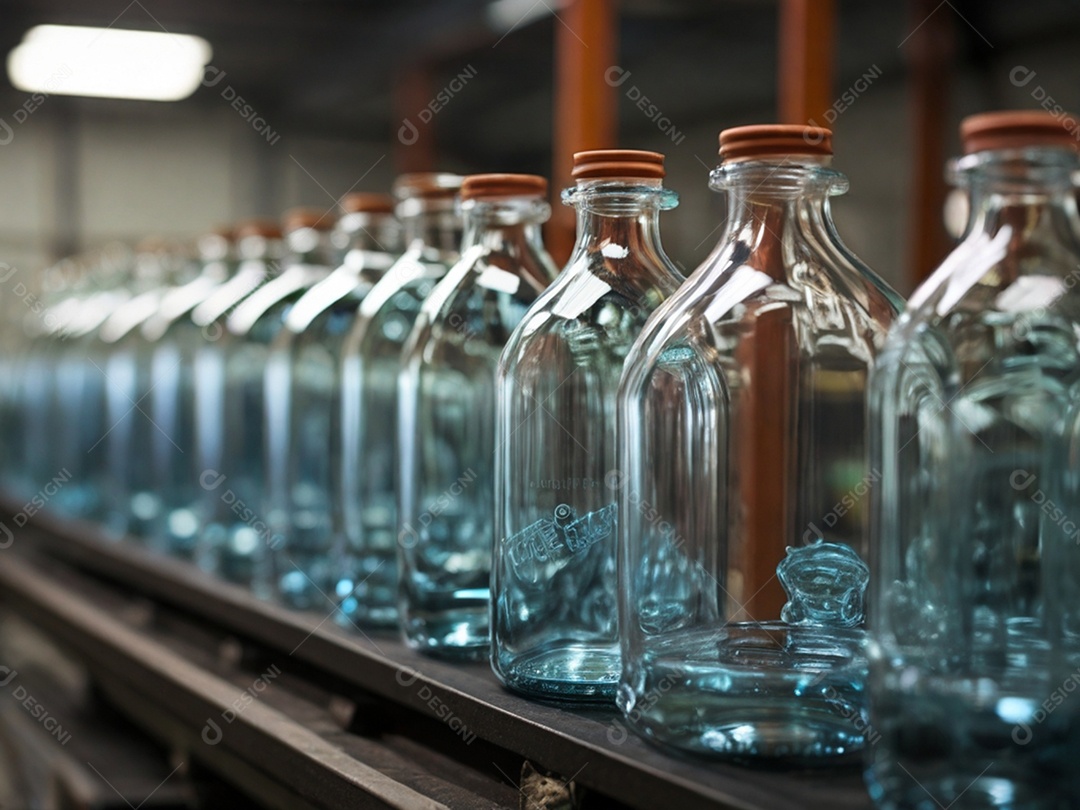 Frascos de vidro tampados