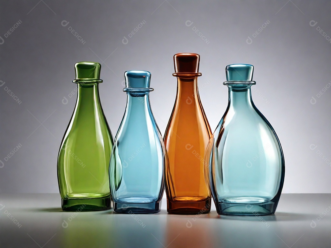 Garrafas de vidros expostas