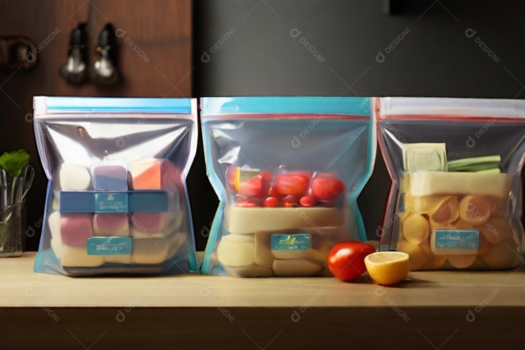 Sacos de organização de alimentos para geladeira