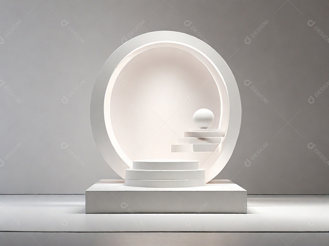 Pódio decorativo branco