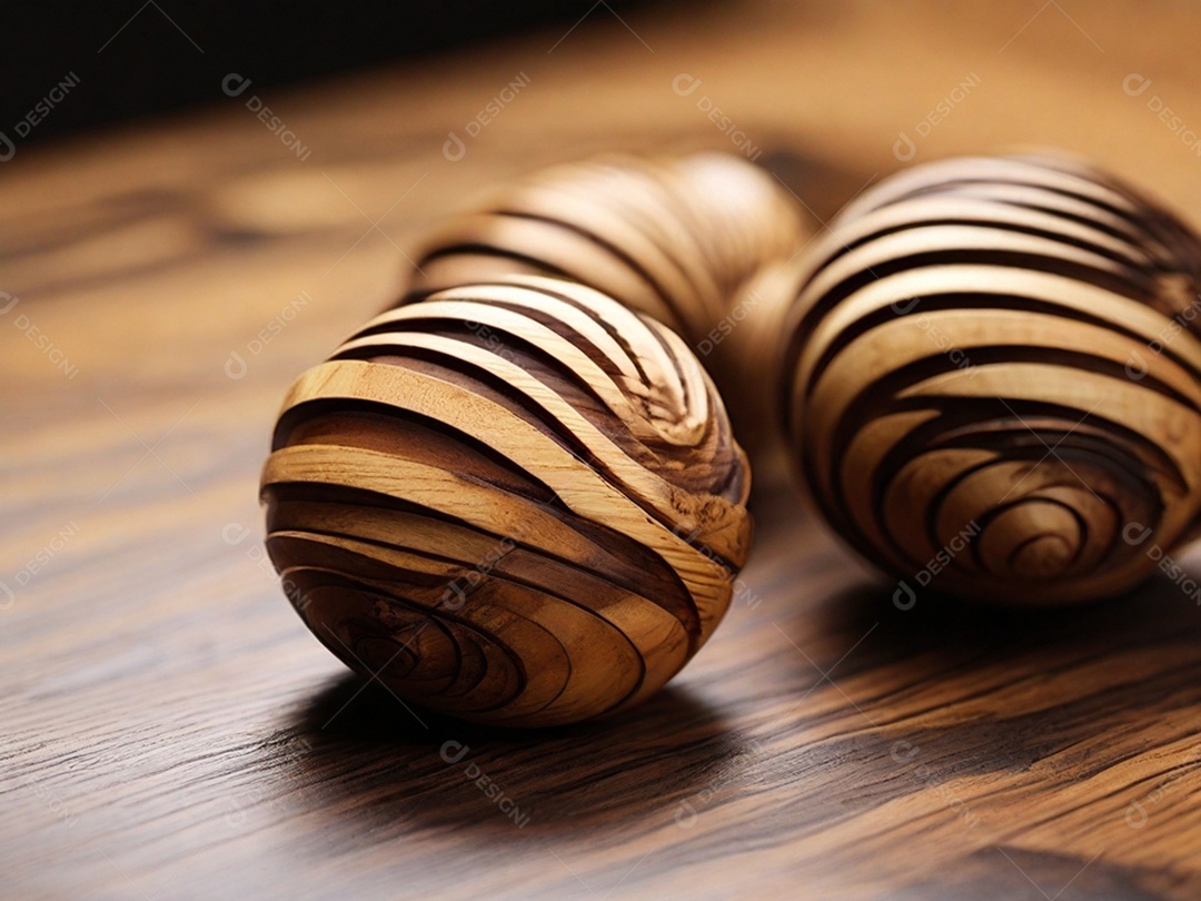 Bolas detalhadas de madeiras