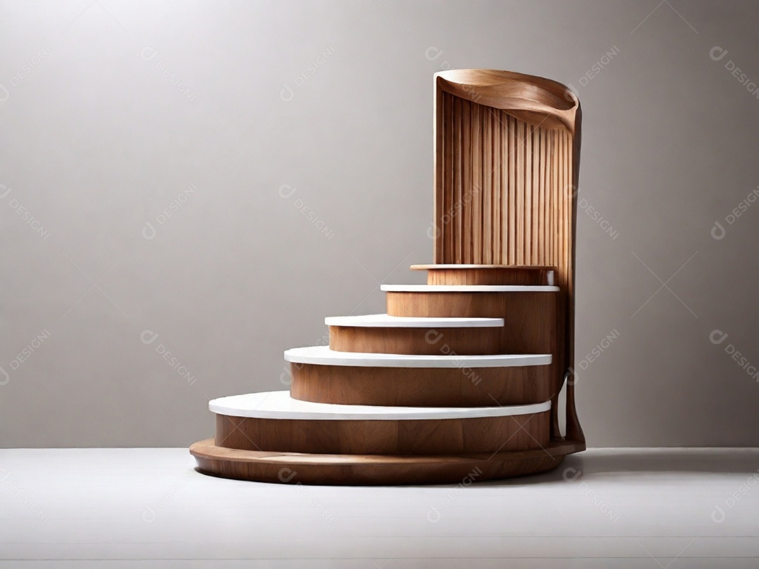 Pódio moderno de madeira