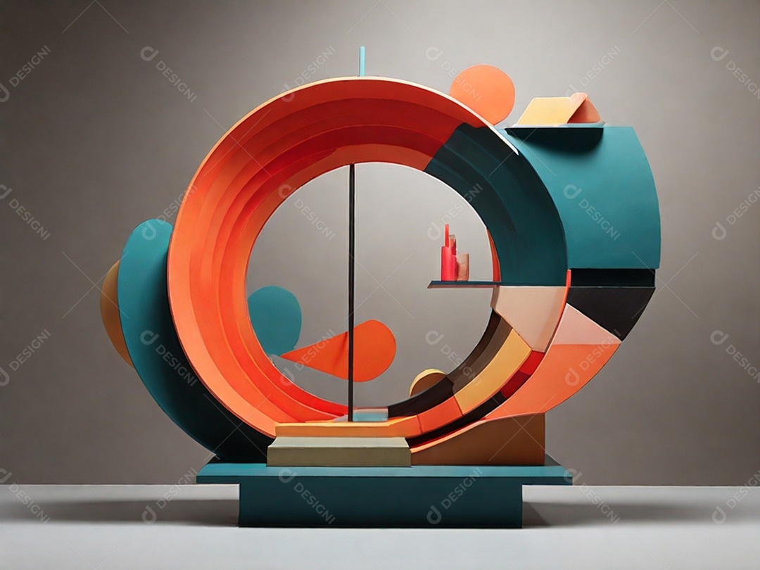 Escultura linda colorida moderna e ousada