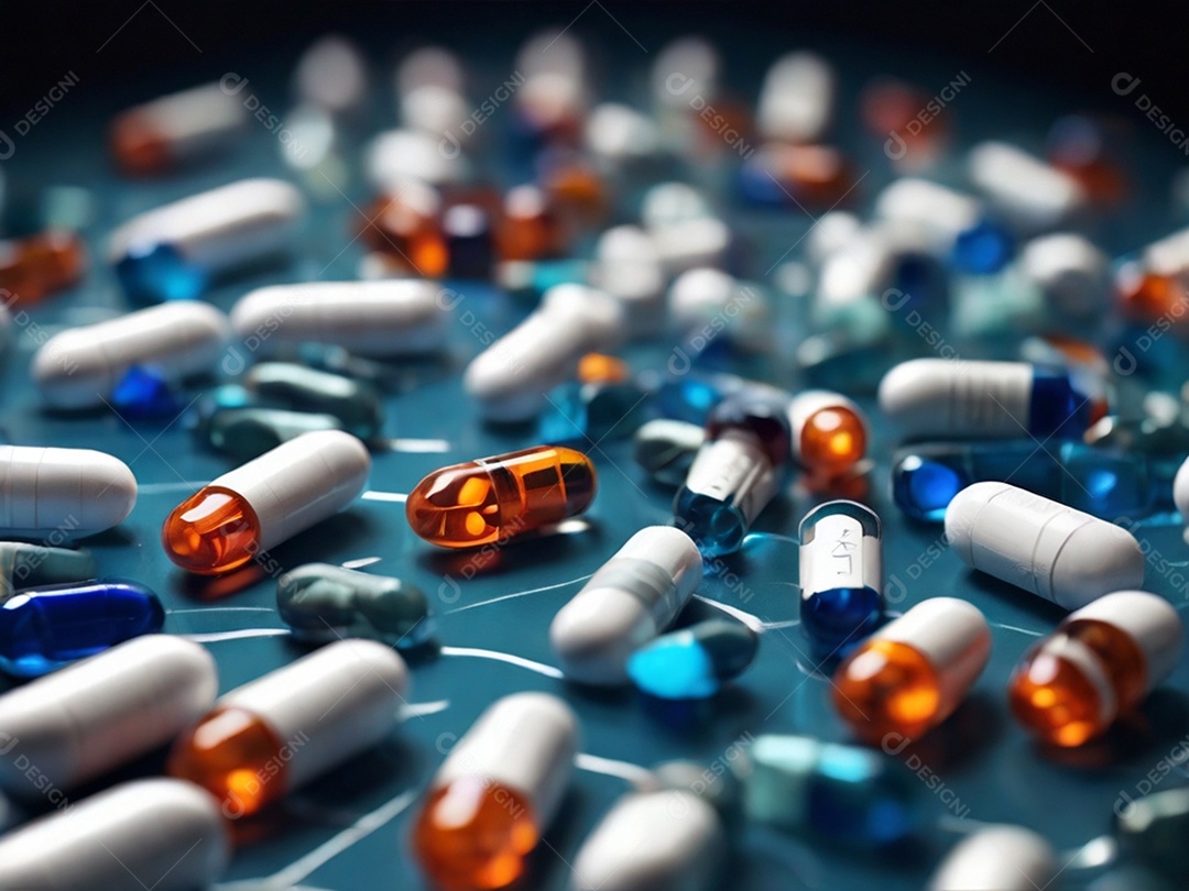 Muitos comprimidos espalhados