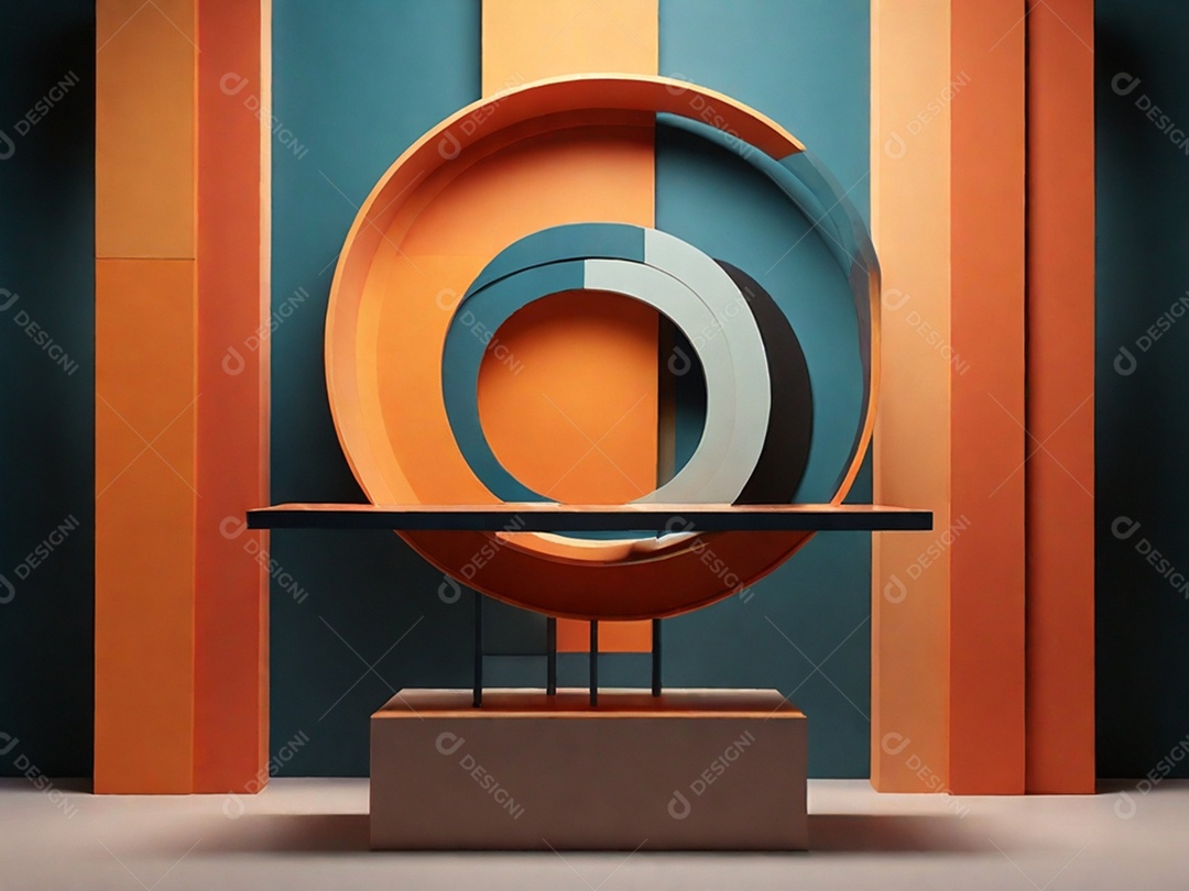 Escultura moderna e colorida