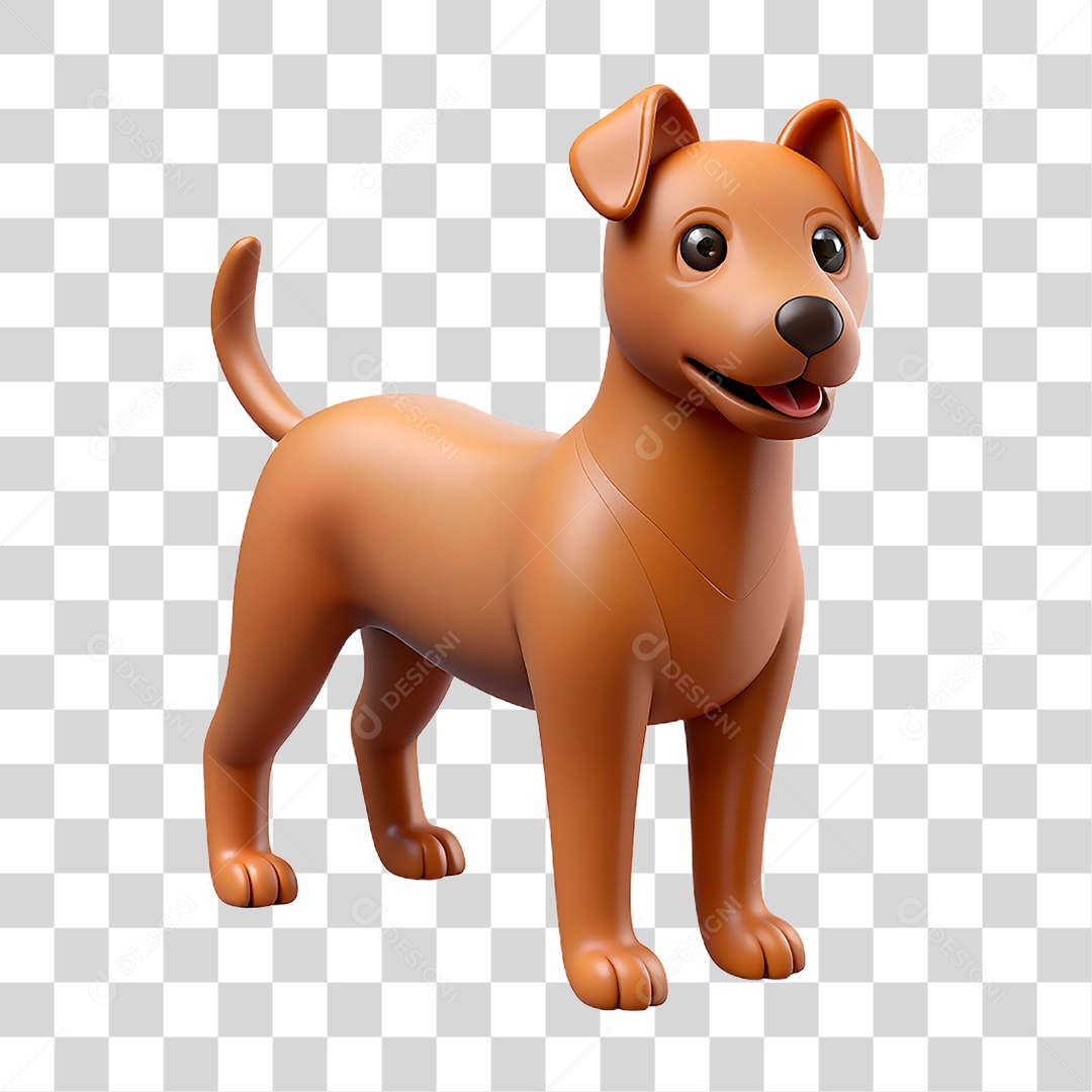 Mascote 3D Cachorro PNG Transparente