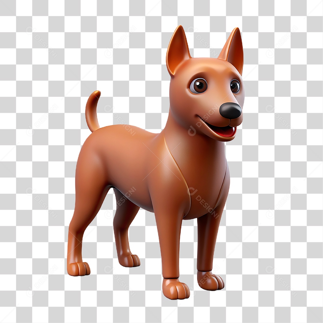 Mascote 3D Cachorro PNG Transparente