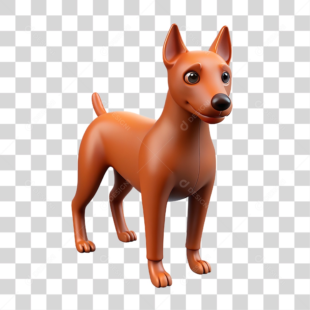 Mascote 3D Cachorro PNG Transparente