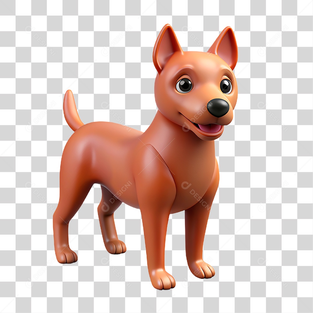 Mascote 3D Cachorro PNG Transparente