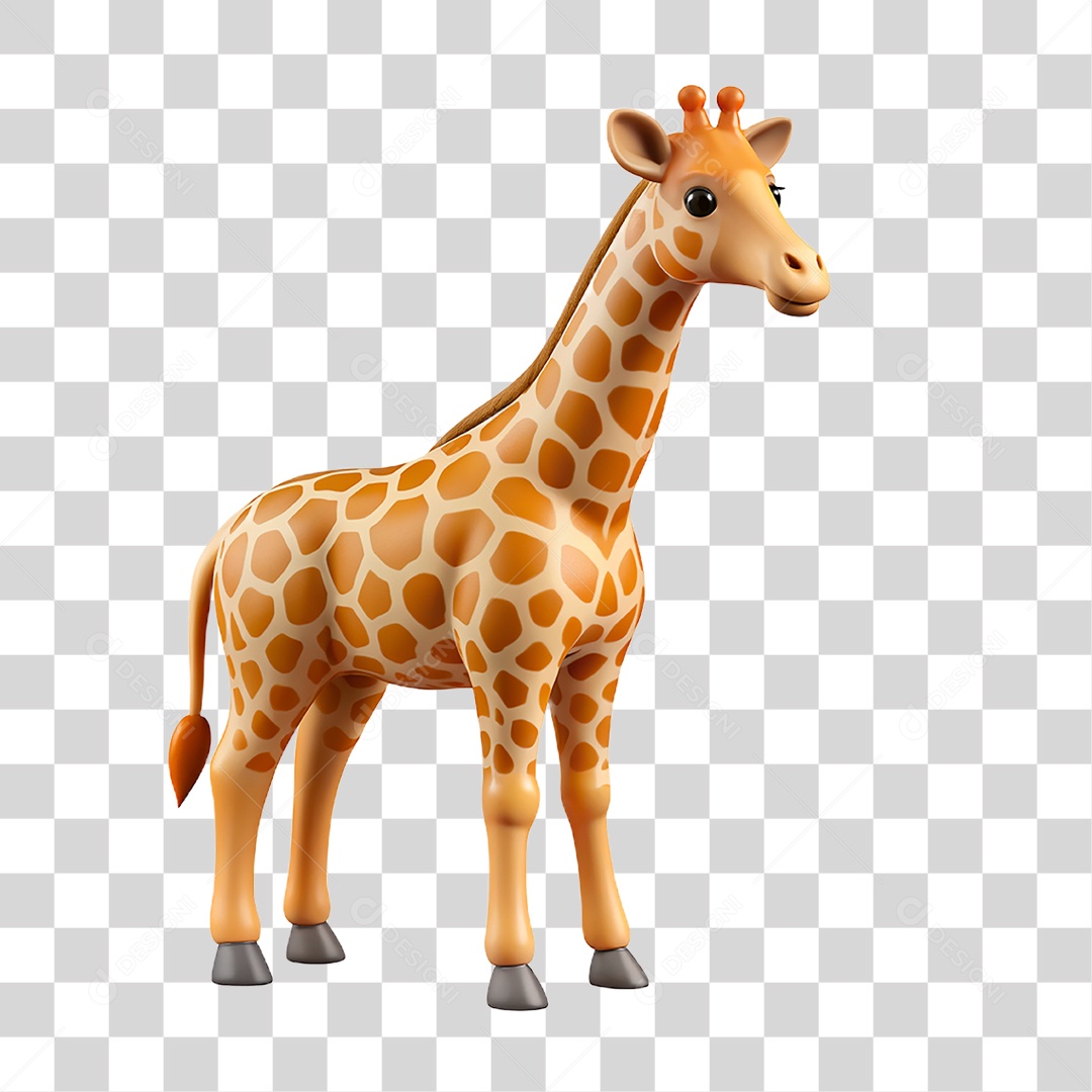 Mascote 3D Girafa PNG Transparente