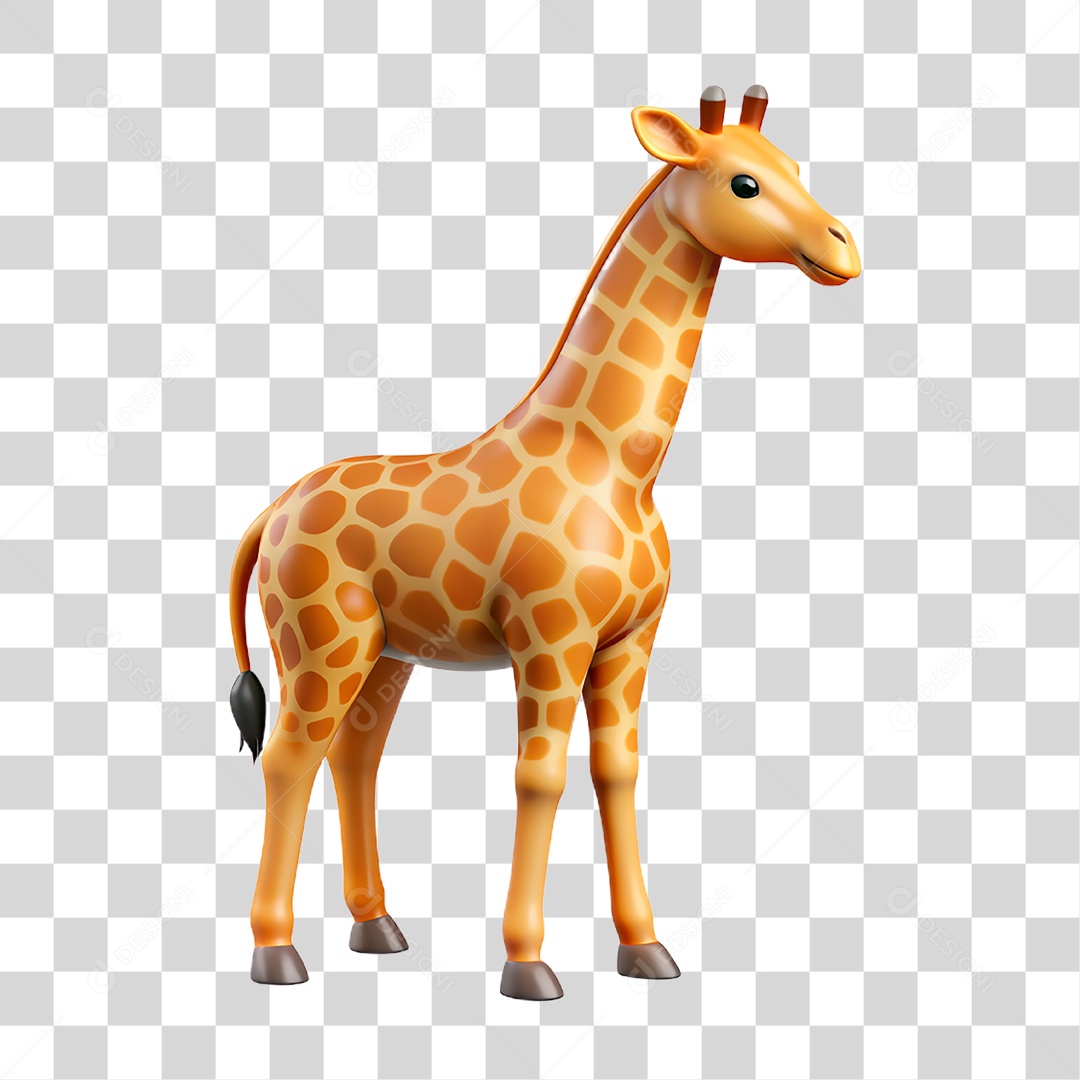 Mascote 3D Girafa PNG Transparente