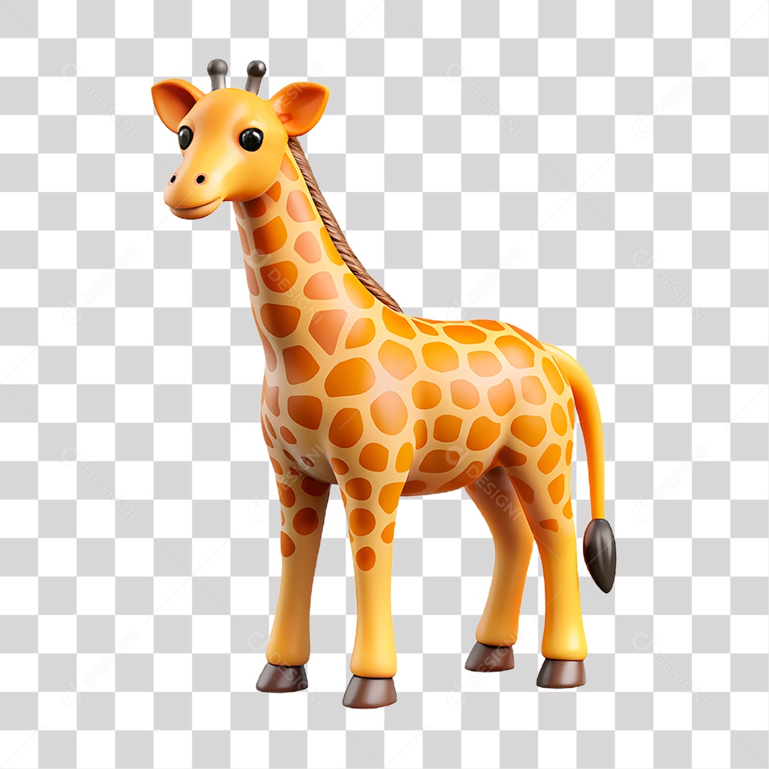 Mascote 3D Girafa PNG Transparente