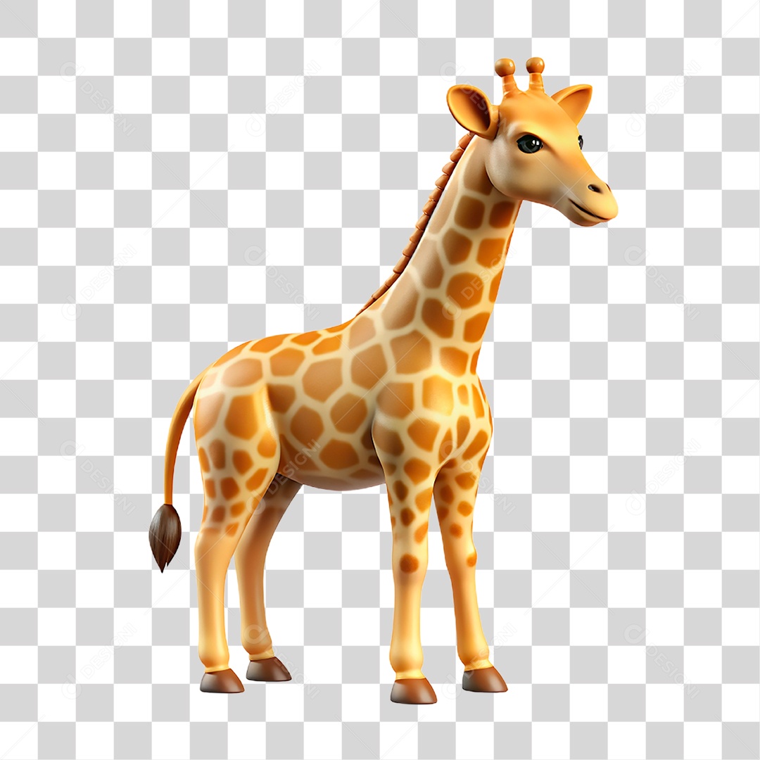 Mascote 3D Girafa PNG Transparente