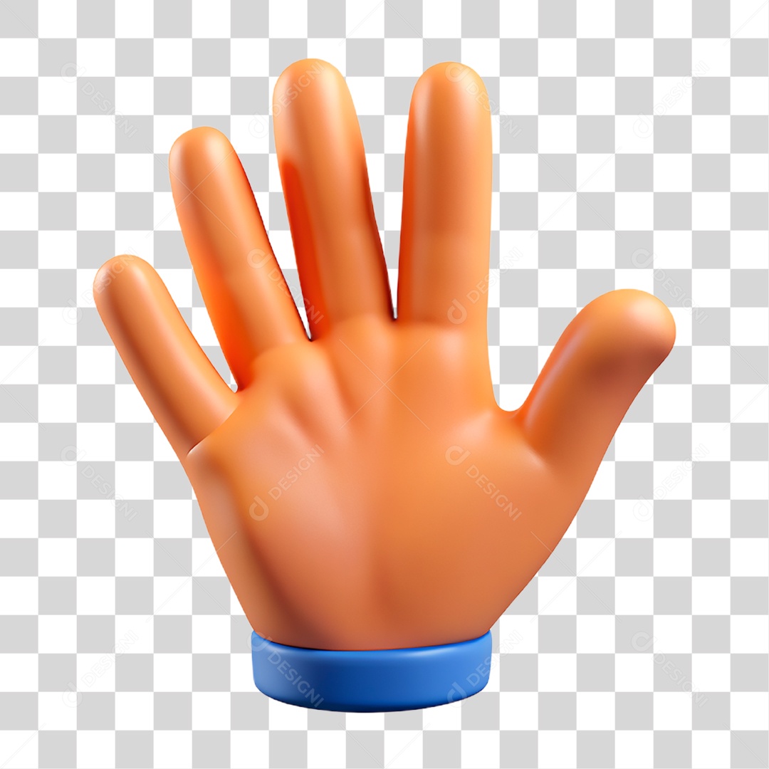 Mão 3D Elevada PNG Transparente