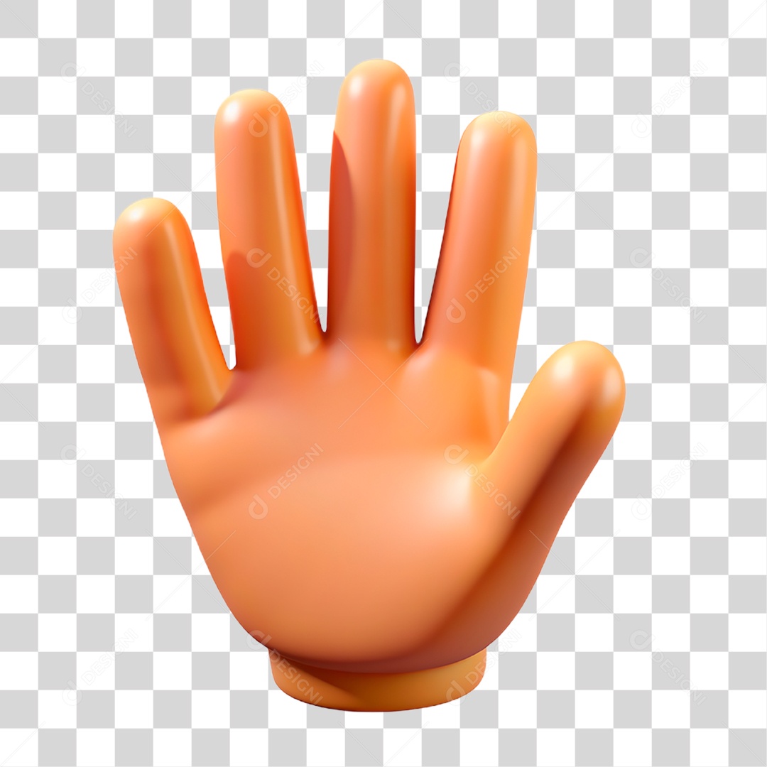 Mão 3D Elevada PNG Transparente