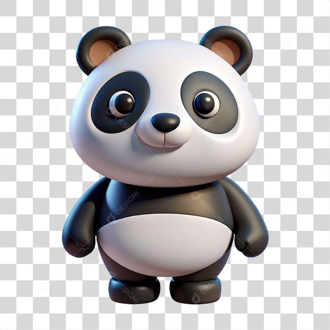 Mascote 3D Panda PNG Transparente