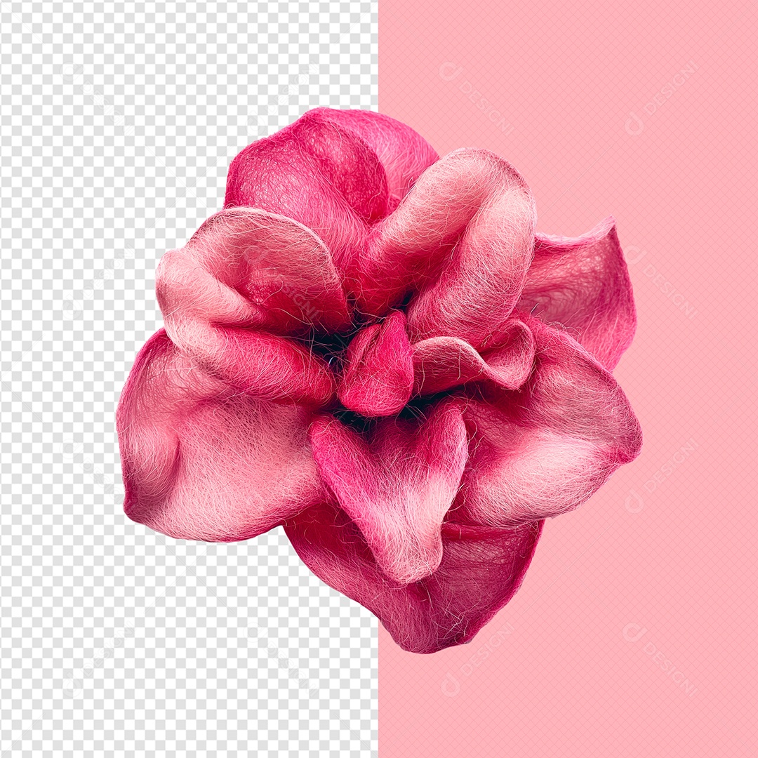 Flor do Dia da Mulher Elemento 3D Rosa para Composição PSD