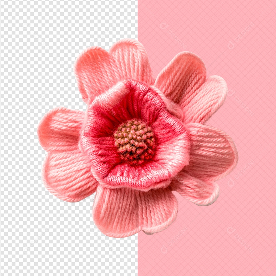 Flor de Linha Rosa Elemento 3D de Dia da Mulher para Composição PSD