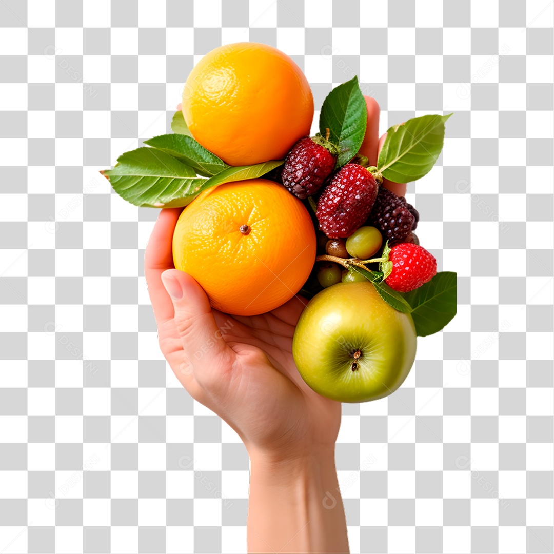 Mão Segurando Fruta PNG Transparente