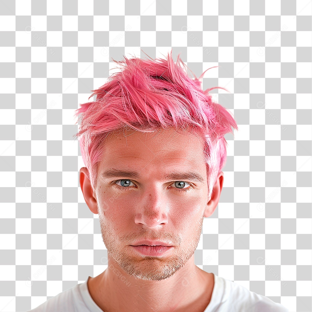 Homem de Cabelo Verde PNG Transparente