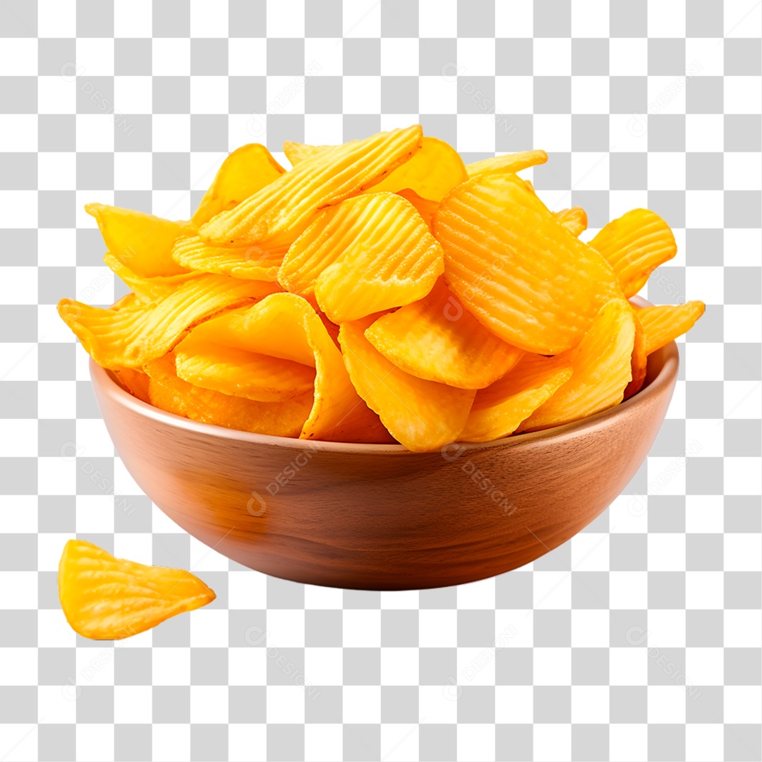 Tigela de Batata Chips PNG Transparente