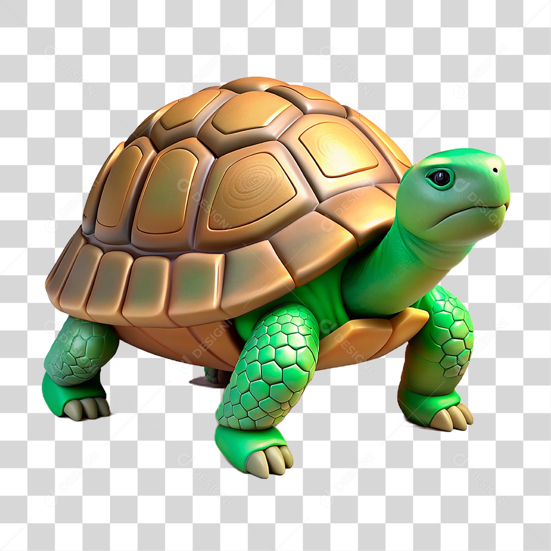 Mascote 3D Tartaruga PNG Transparente