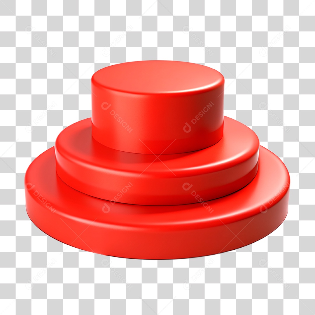 Pódio 3D Vermelho PNG Transparente