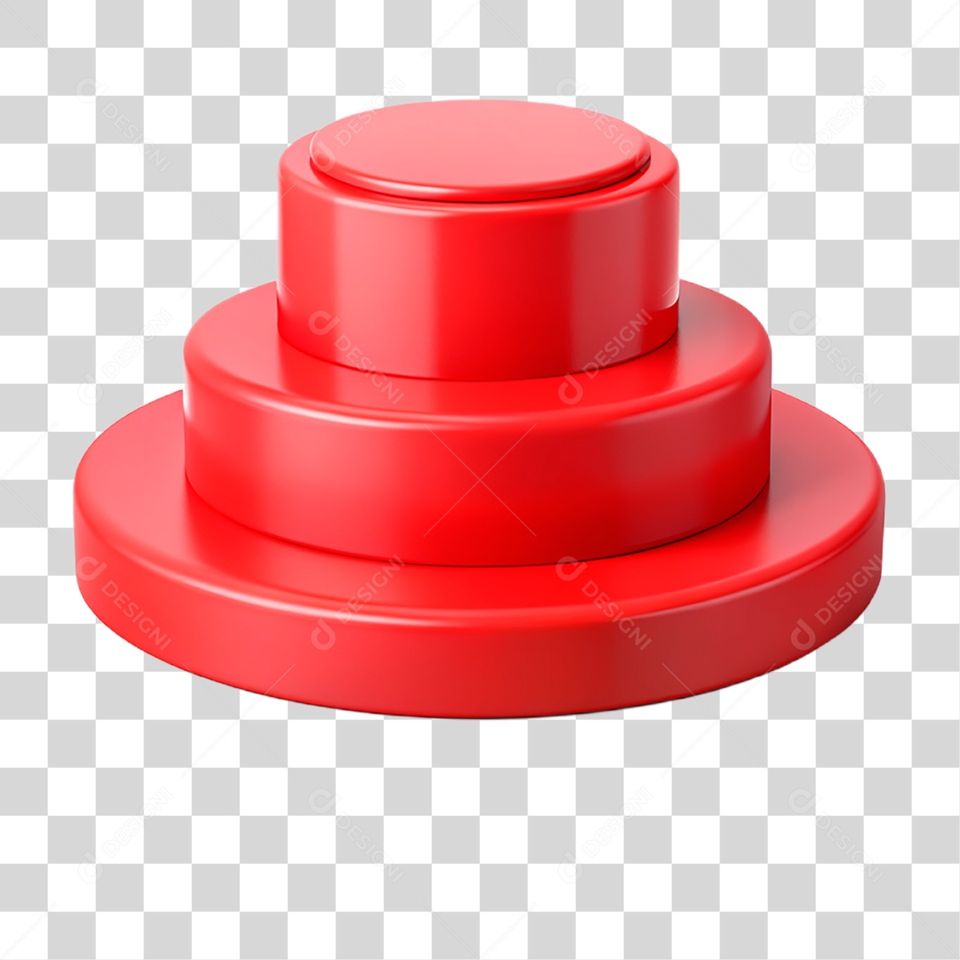 Pódio 3D Vermelho PNG Transparente