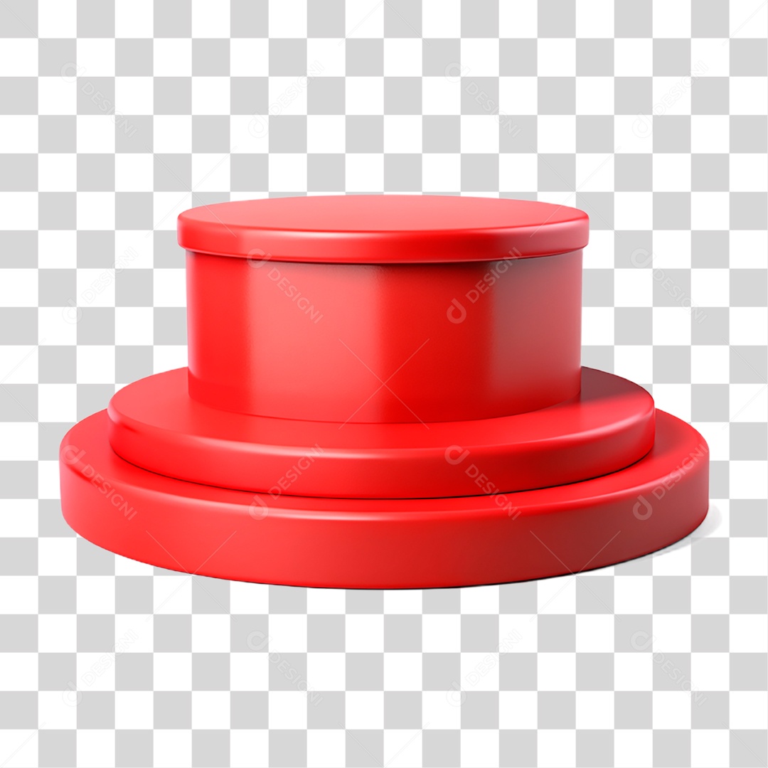 Pódio 3D Vermelho PNG Transparente