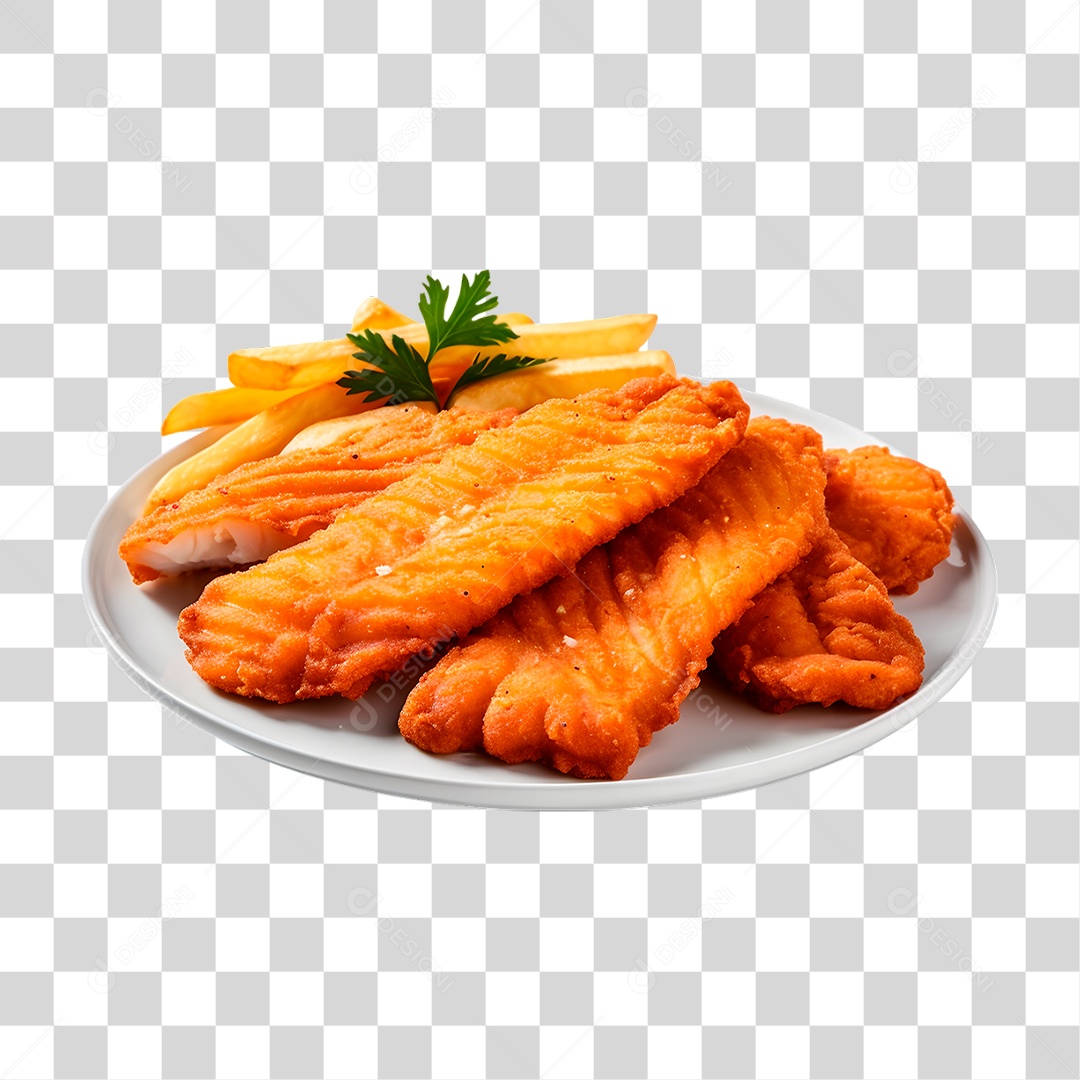 Peixe Empanado PNG Transparente