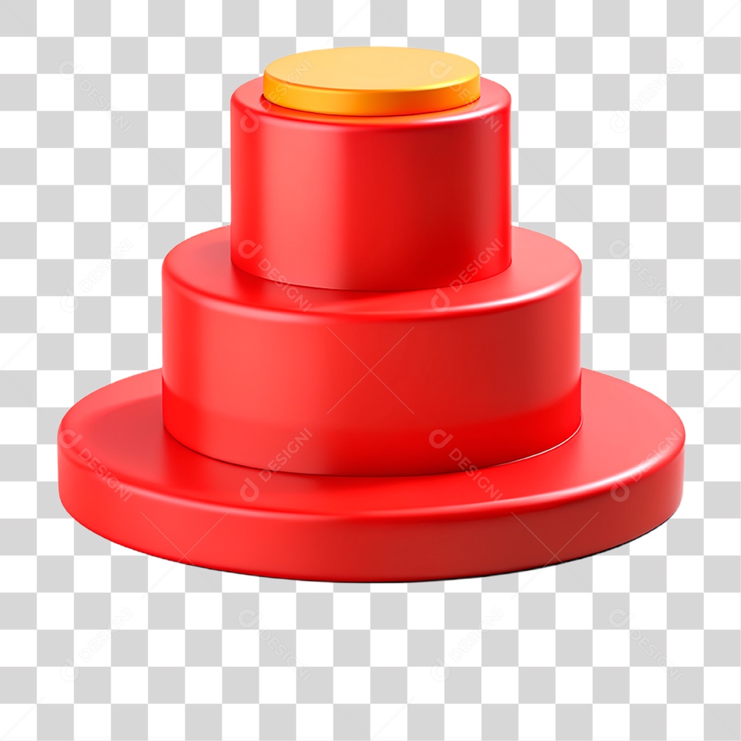 Pódio 3D Vermelho PNG Transparente