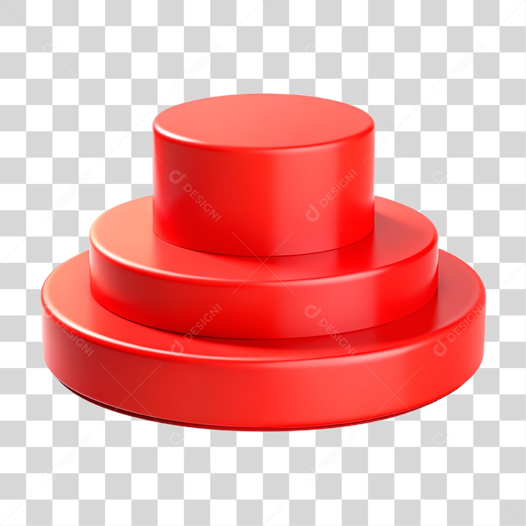 Pódio 3D Vermelho PNG Transparente