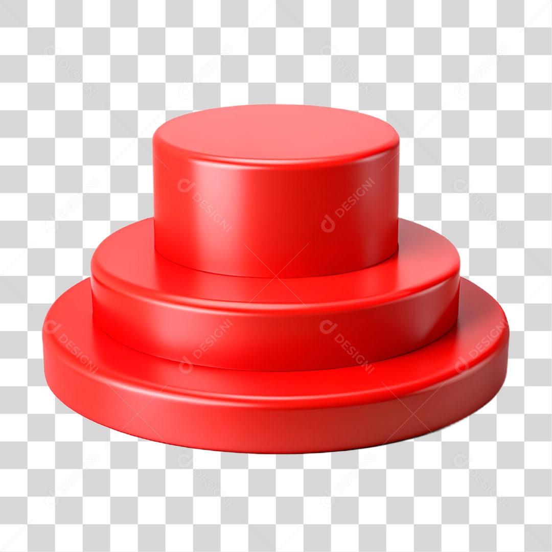 Pódio 3D Vermelho PNG Transparente