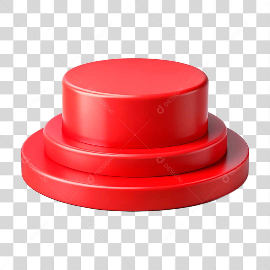 3D Podium Red Transparent PNG