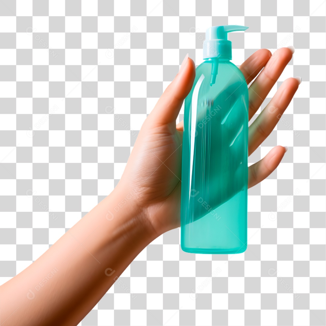 Mão Segurando Frasco PNG Transparente
